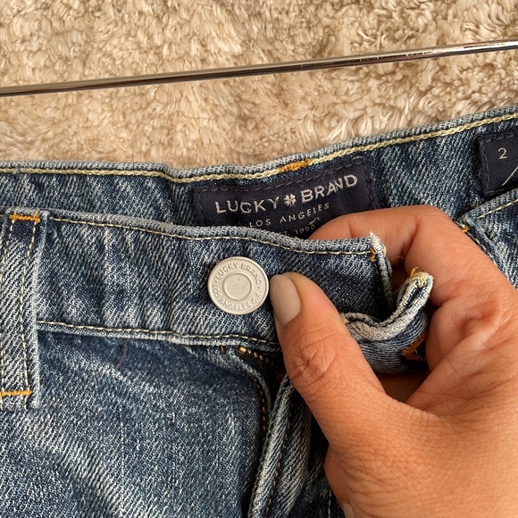 Lucky Brand Jean Short Womens Size 2 Mid Rise Cut Off Raw Hem Sexy Denim - Picture 8 of 11